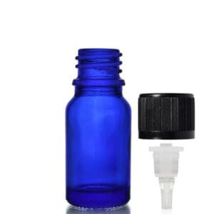 10ml Blue Glass Dropper Bottle w CRC Dropper Cap