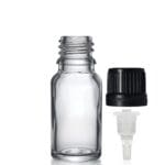 10ml Clear Glass Dropper Bottle w Black Dropper Cap