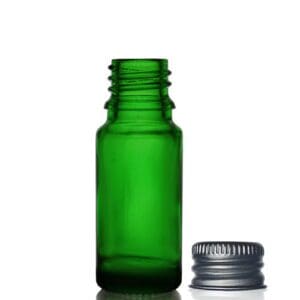10ml Tall Green Dropper Bottle With Metal Cap