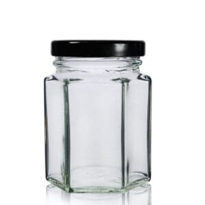 110ml Hexagonal Glass Jar With Lid