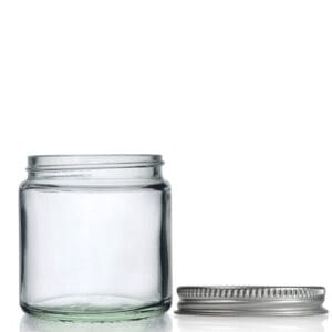 120ml Clear Glass Ointment Jar w Aluminium Cap