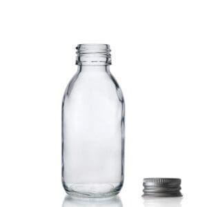 125ml Clear Glass Sirop Bottle w Aluminium Cap