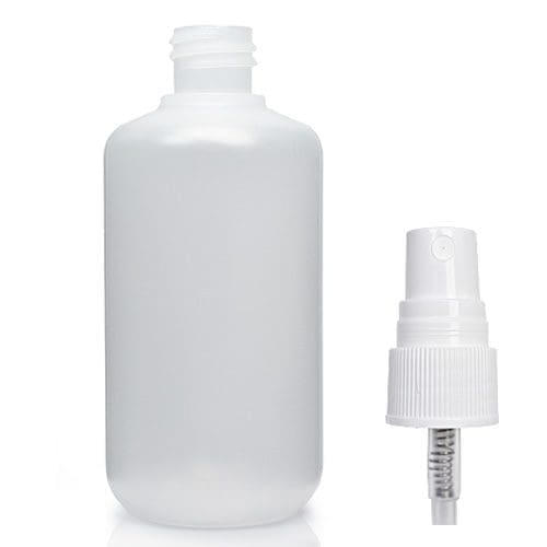 125ml Natural LDPE Round Bottle & Atomiser Spray