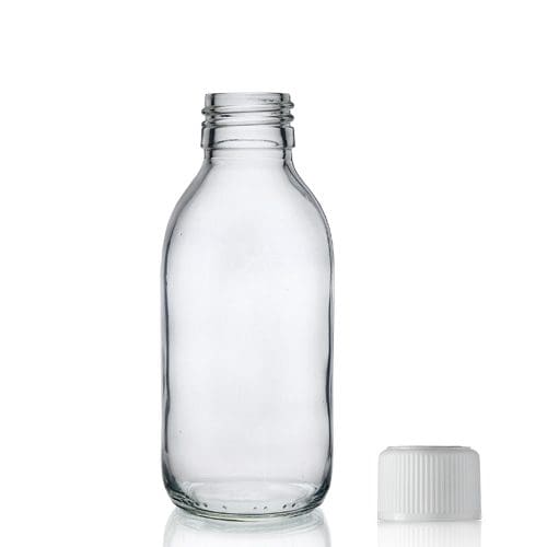 150ml Clear Glass Sirop Bottle w CRC Cap