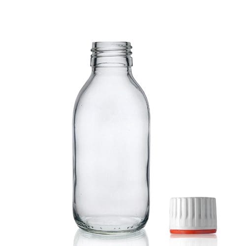 150ml Clear Glass Syrup Bottle & Tamper Evident Cap