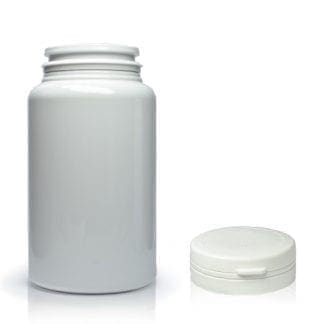 150ml White Plastic Pill Jar With Snap-Hinged Cap