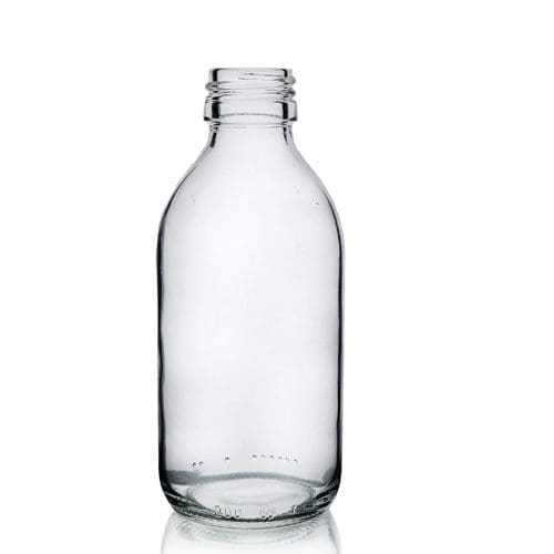 200ml Clear Glass Sirop Bottle w No Cap