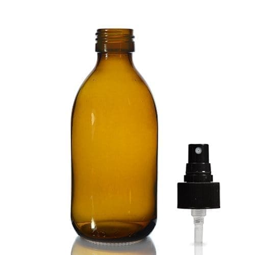 250ml Amber Glass Syrup Bottle & Atomiser Spray