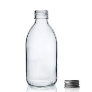 250ml Clear Glass Sirop Bottle w Aluminium Cap