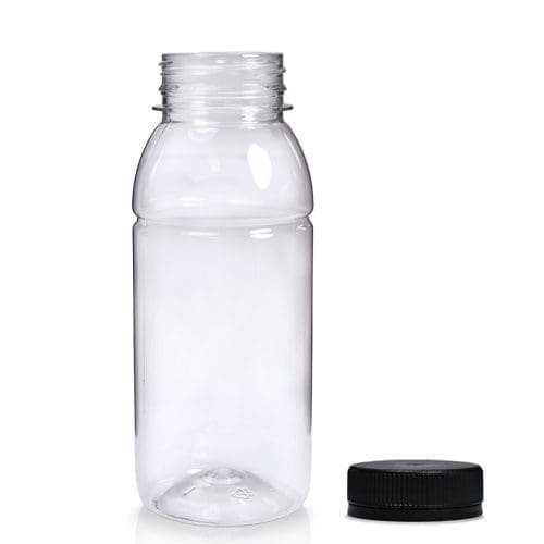 250ml Clear Plastic Juice Bottle And Cap Ampulla Drinks Packaging