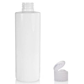 250ml White PET Plastic Bottle & Flip Top Cap