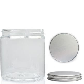 250ml Clear Plastic Jar With Aluminium Lid