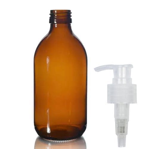 300ml amber sirop bottle with pump