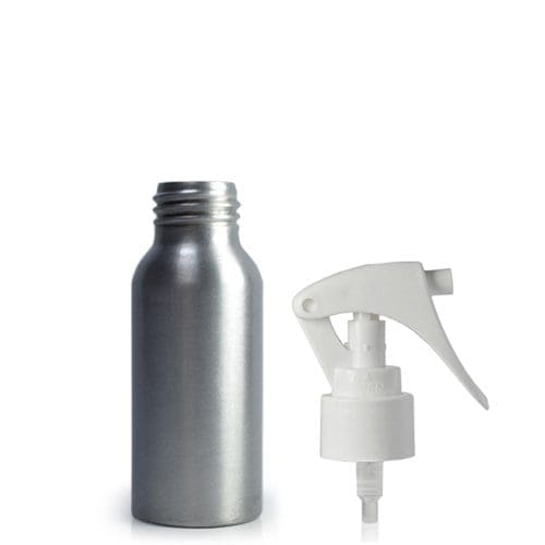 30ml Aluminium Bottle & White Mini Trigger Spray