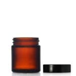 30ml Amber Glass Ointment jar with black lid