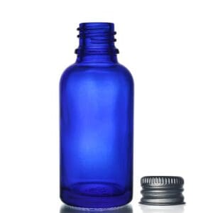 30ml Blue Glass Dropper Bottle w Aluminium Cap