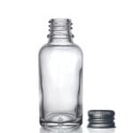 30ml Clear Glass Dropper Bottle w Aluminium Cap