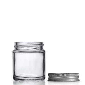 30ml Clear Glass Ointment Jar w Aluminium Cap