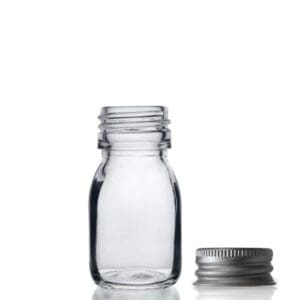 30ml Clear Glass Syrup Bottle & Aluminium Cap