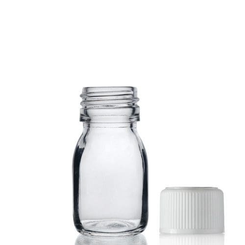 30ml Clear Glass Syrup Bottle & Medilock Cap