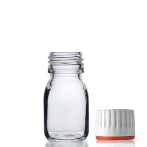 30ml Clear Glass Syrup Bottle & Tamper Evident Cap