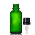 30ml Green Glass Dropper Bottle w Black Dropper Cap