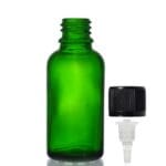 30ml Green Glass Dropper Bottle w CRC Dropper Cap