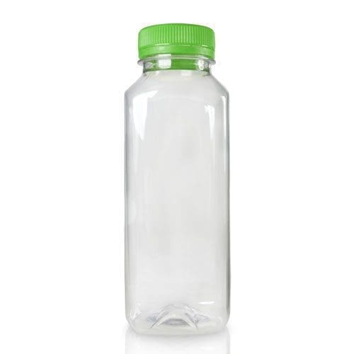 330ml Plastic Square Juice Bottle With Green Cap