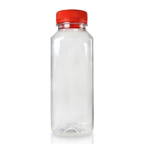 330ml Plastic Square Juice Bottle With RedCap