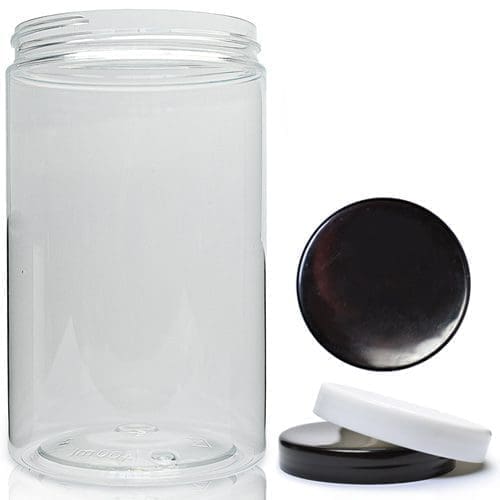400ml Clear Plastic Jar With Plastic Lid Ampulla Ltd 0161 367 1414