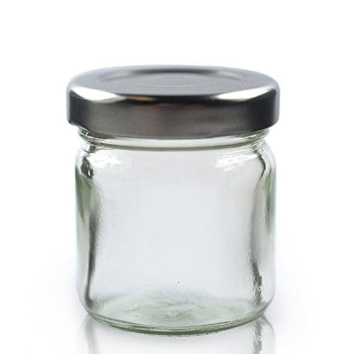 41ml Glass jam jar with silver lid