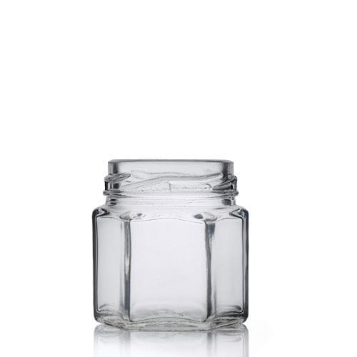 45ml Hexagonal Glass Jar With Lid Ampulla Ltd 0161 367 1414