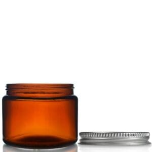 500ml Amber Glass Ointment Jar w Aluminium Cap