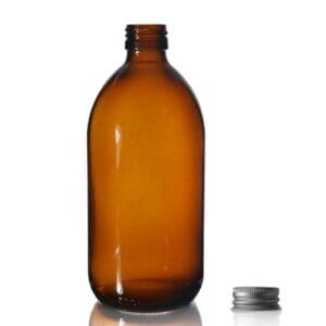 500ml Amber Glass Sirop Bottle w Aluminum Cap