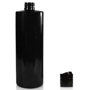 500ml Black Plastic Bottle With Disc-Top Cap