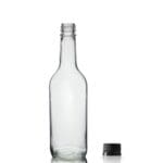500ml Clear Mountain Bottle w Black Cap