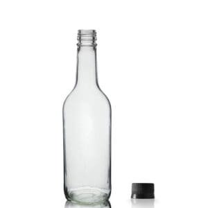 500ml Clear Mountain Bottle w Black Cap