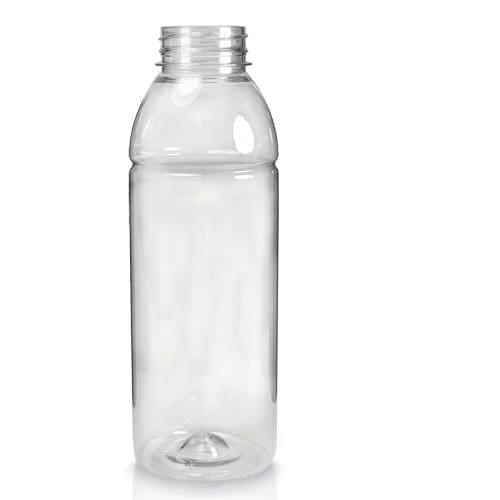 500ml Clear PLA Plastic Juice Bottle w No Cap