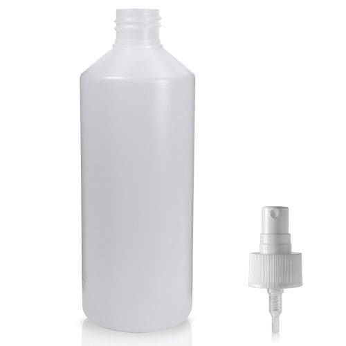 500ml Round Natural HDPE Spray Bottle