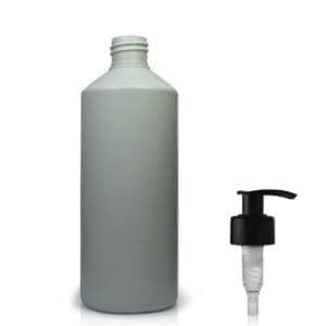 500ml PCR/ HDPE Plastic Bottle & 28mm Lotion Pump