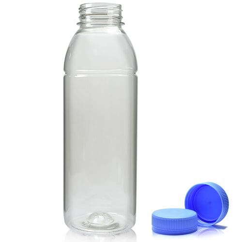 500ml Clear Plastic Juice Bottle And Cap Ampulla Drinks Packaging