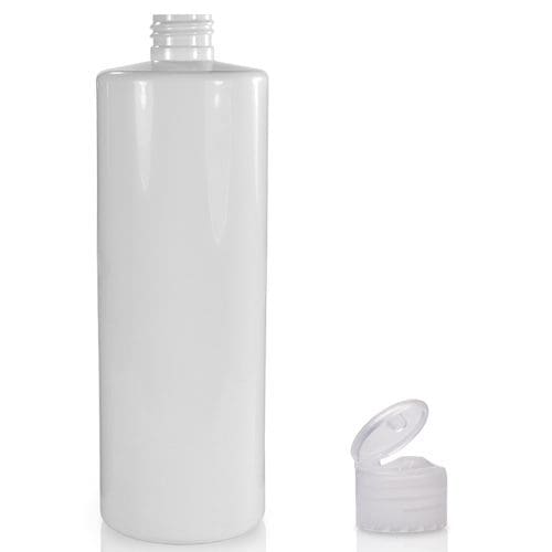 500ml White PET Plastic Bottle & Flip Top Cap