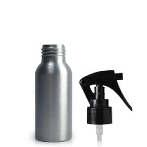 50ml Aluminium Bottle & Black Mini Trigger Spray