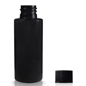 50ml Black Plastic Bottle With Cap