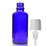 50ml Blue Glass Dropper Bottle With Tamper Evident Dropper
