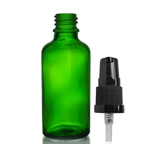 50ml Green Glass Dropper Bottle With Lotion Pump