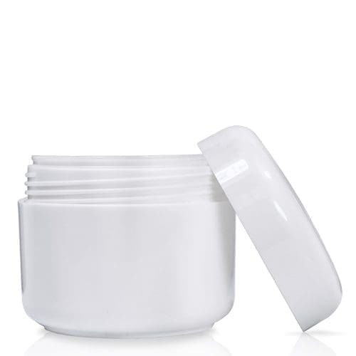 White plastic cosmetic jar