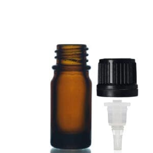 5ml Amber Glass Dropper Bottle w Black Dropper Cap 2