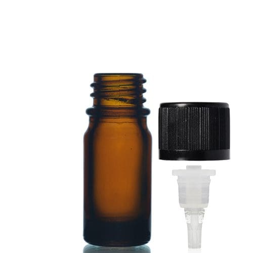 5ml Amber Glass Dropper Bottle w CRC Dropper Cap