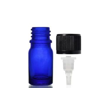 5ml Blue Glass Dropper Bottle w CRC Dropper Cap